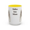 15oz Shiba Inu Dog Mom Mug, Yellow, front view