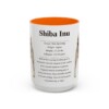 15oz Shiba Inu Mug, Orange, front view