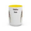 15oz Shiba Inu Mug, Yellow, front view