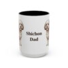 15oz Shichon Dog Dad Mug, Black, front view