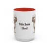 15oz Shichon Dog Dad Mug, Red, front view