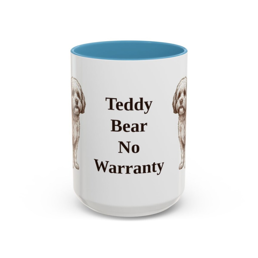 15oz Funny Shichon Mug, Light Blue, front view