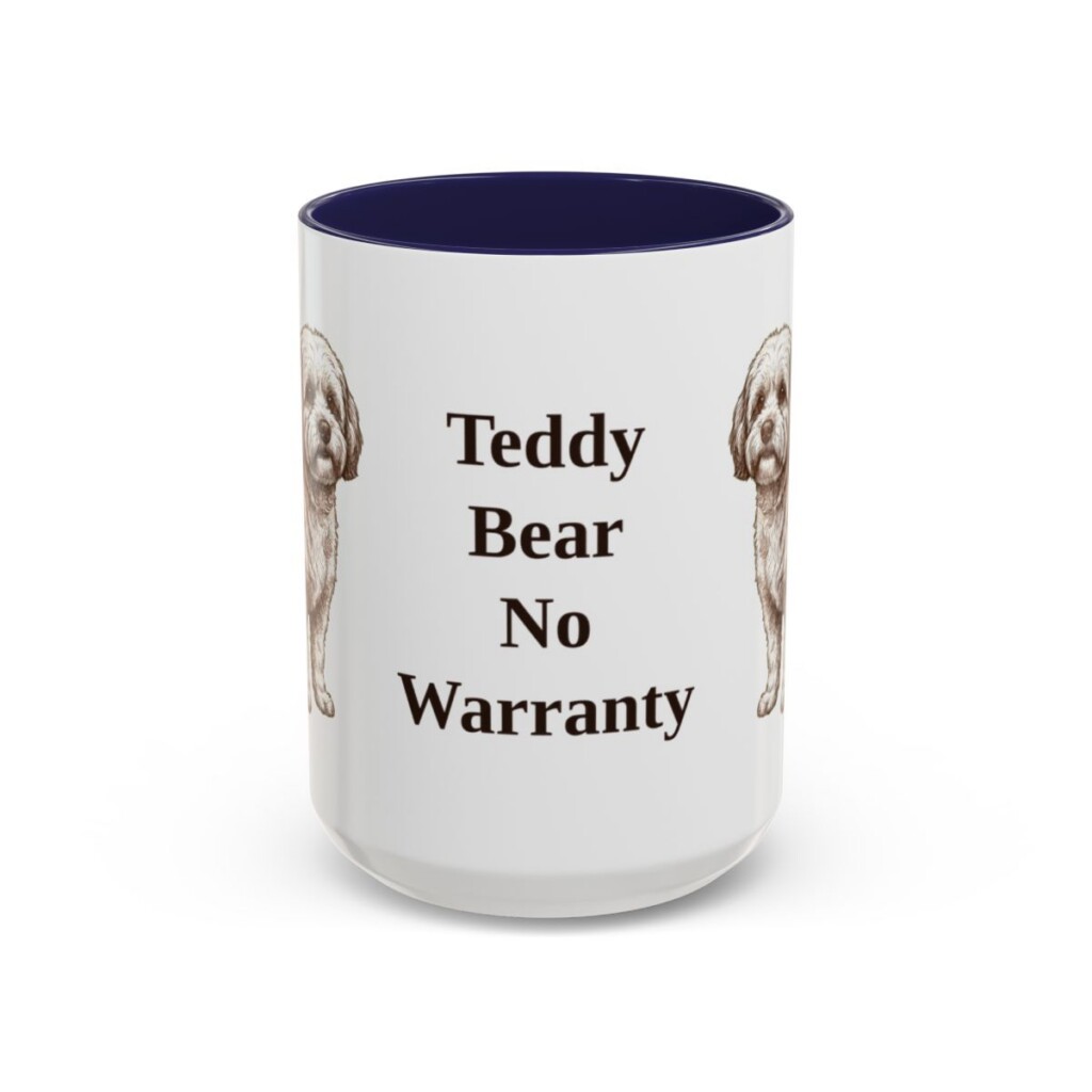 15oz Funny Shichon Mug, Navy, front view