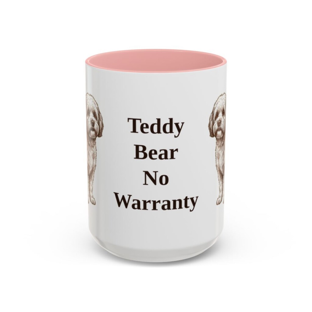 15oz Funny Shichon Mug, Pink, front view