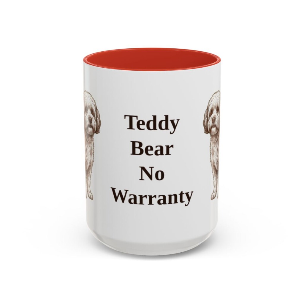 15oz Funny Shichon Mug, Red, front view