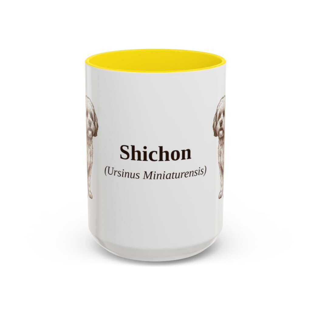 15oz-shichon-mug-latin-yellow 15oz Shichon Latin Mug, Yellow, front view