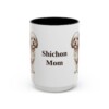 15oz Shichon Dog Mom Mug, Black, front view