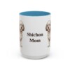 15oz Shichon Dog Mom Mug, Light Blue, front view