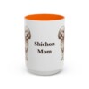 15oz Shichon Dog Mom Mug, Orange, front view