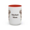 15oz Shichon Dog Mom Mug, Red, front view