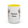 15oz Shichon Dog Mom Mug, Yellow, front view