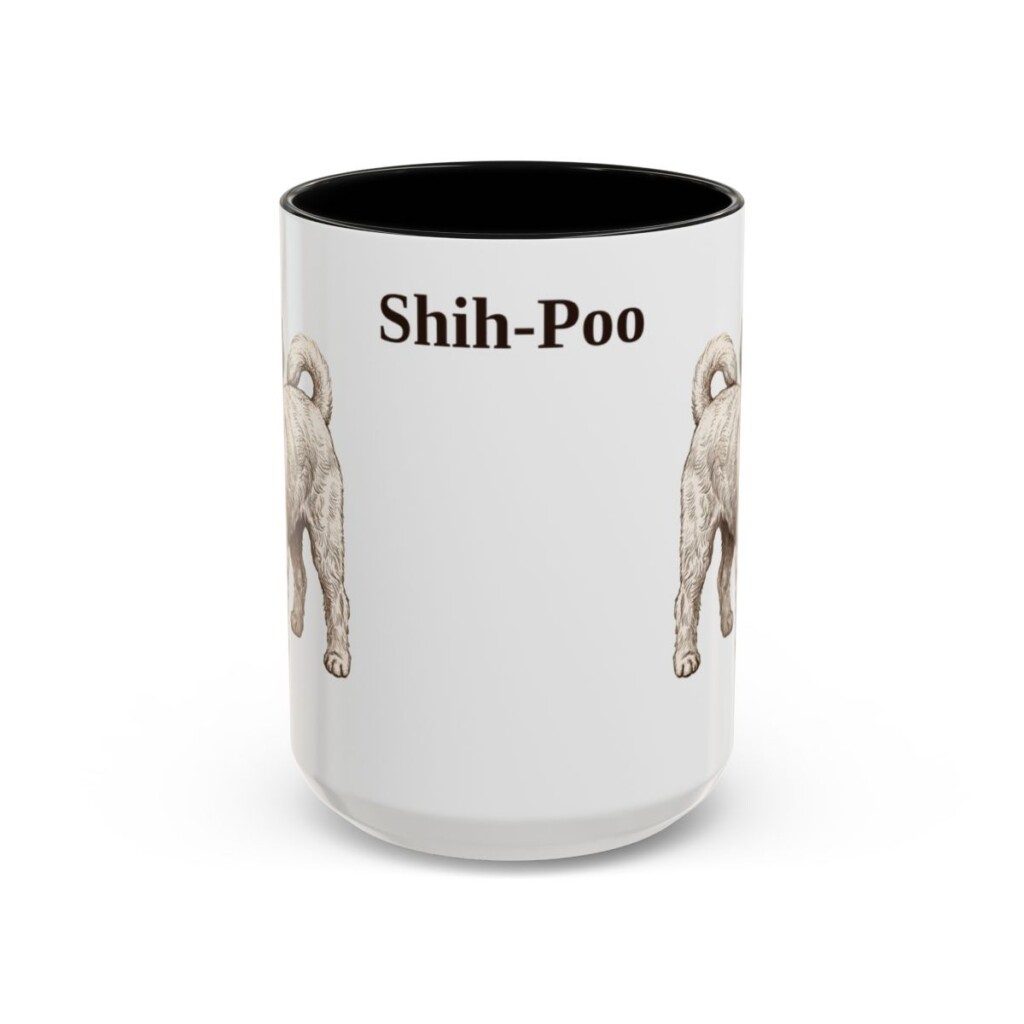 15oz Shih-Poo Mug, Black, front view