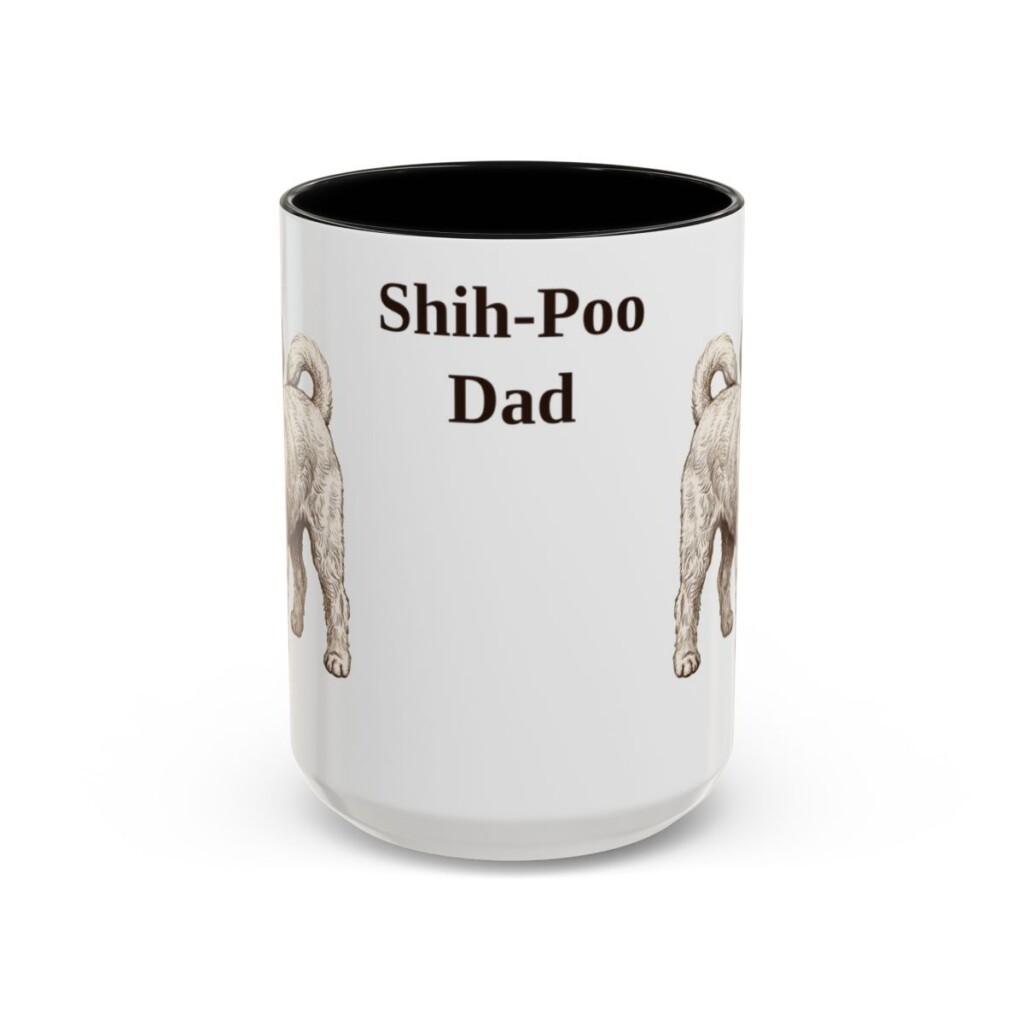 15oz-shih-poo-mug-dad-black-front 15oz Shih-Poo Dog Dad Mug, Black, front view