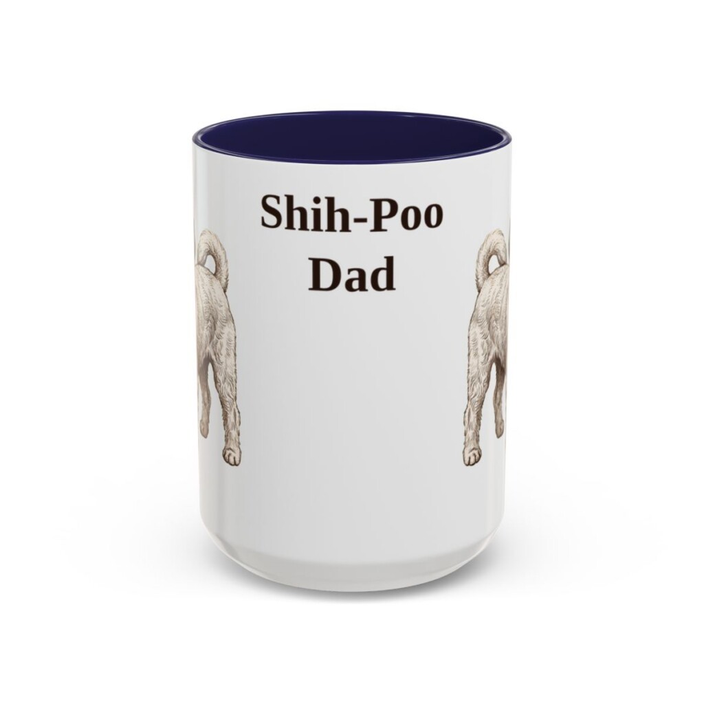 15oz-shih-poo-mug-dad-navy 15oz Shih-Poo Dog Dad Mug, Navy, front view