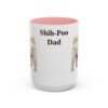 15oz-shih-poo-mug-dad-pink 15oz Shih-Poo Dog Dad Mug, Pink, front view