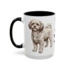 15oz Funny Shih-Poo Mug, Black, left side view