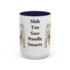 15oz Funny Shih-Poo Mug, Navy, front view