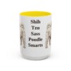 15oz Funny Shih-Poo Mug, Yellow, front view