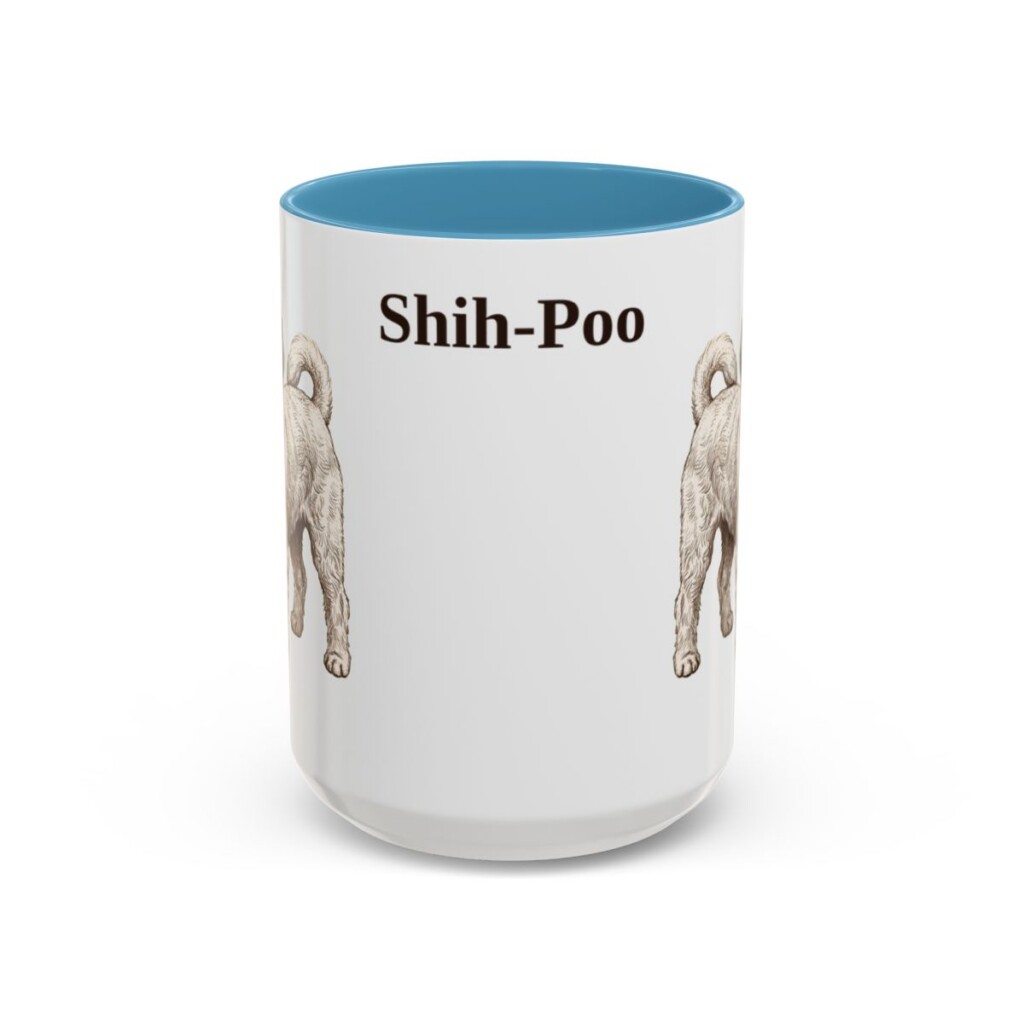 15oz Shih-Poo Mug, Light Blue, front view