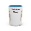 15oz Shih-Poo Dog Mom Mug, Light Blue, front view