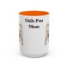 15oz Shih-Poo Dog Mom Mug, Orange, front view