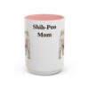 15oz Shih-Poo Dog Mom Mug, Pink, front view