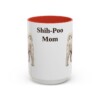 15oz Shih-Poo Dog Mom Mug, Red, front view