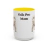 15oz Shih-Poo Dog Mom Mug, Yellow, front view
