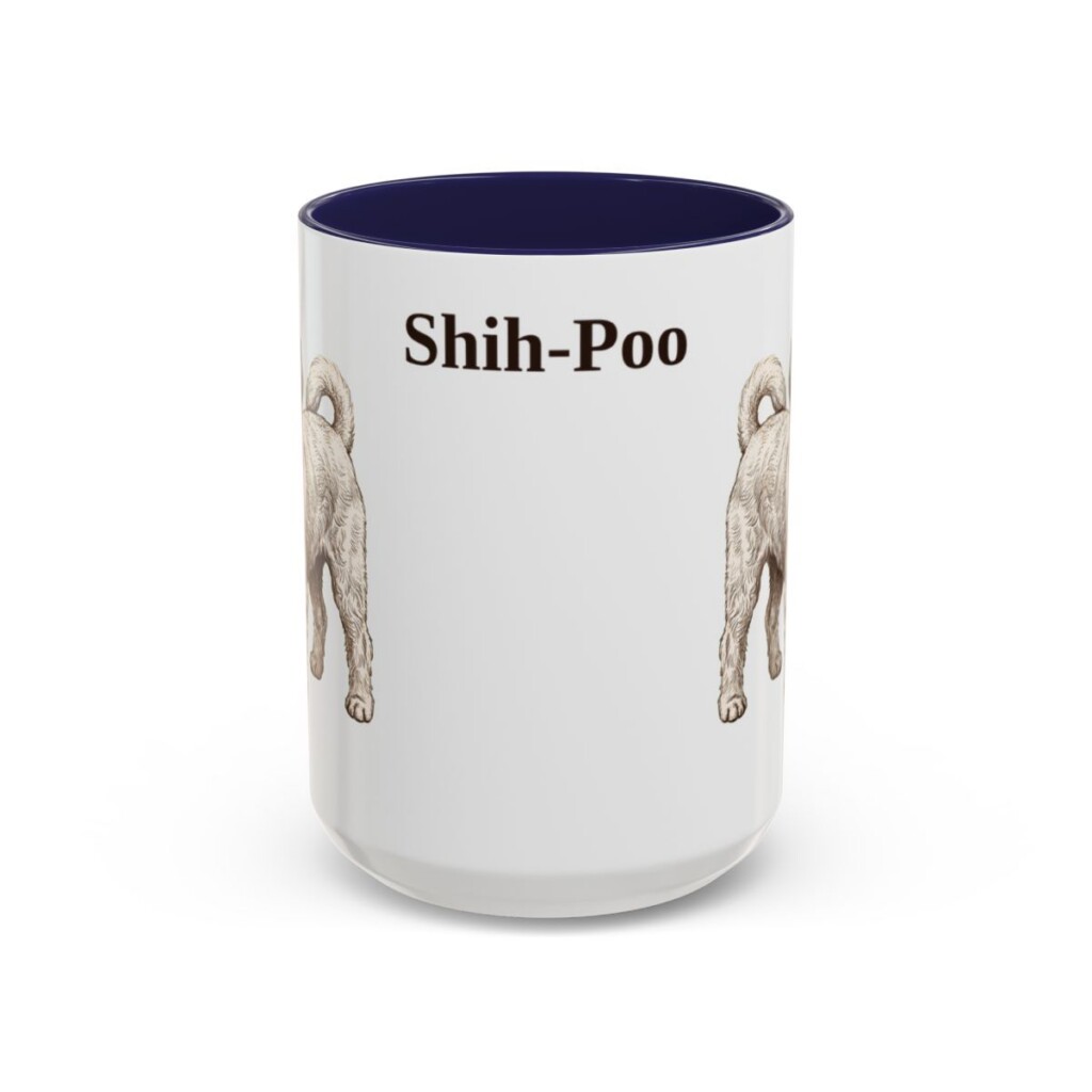 15oz Shih-Poo Mug, Navy, front view