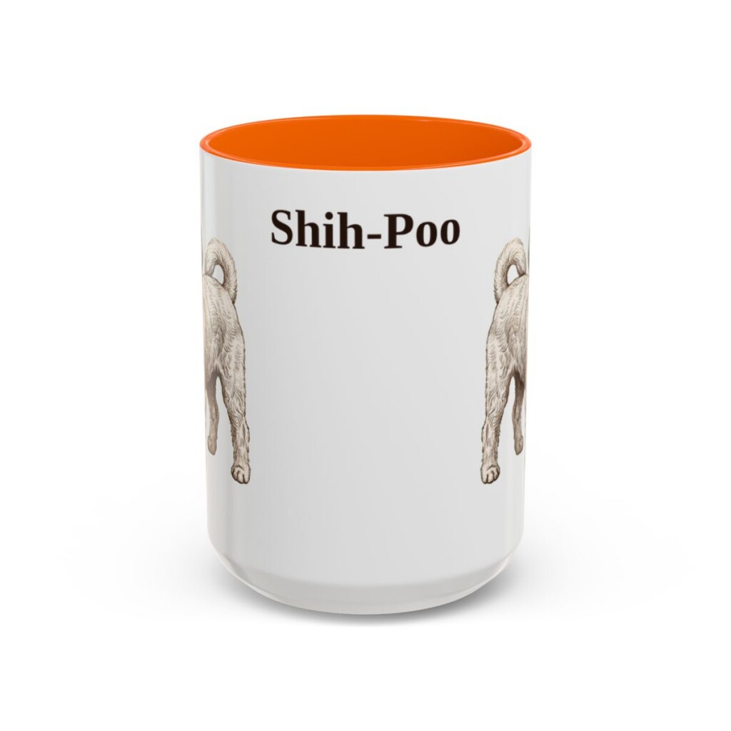 15oz Shih-Poo Mug, Orange, front view
