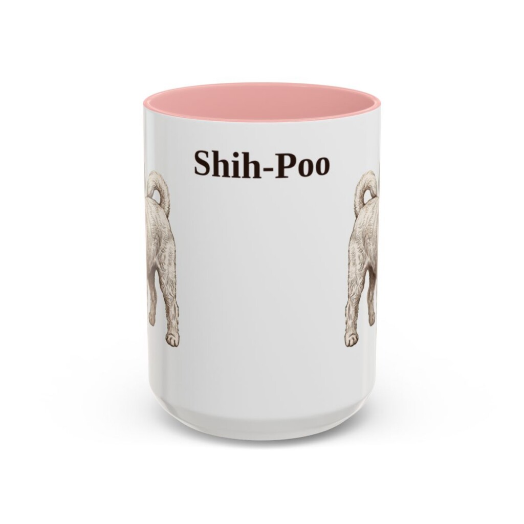 15oz Shih-Poo Mug, Pink, front view