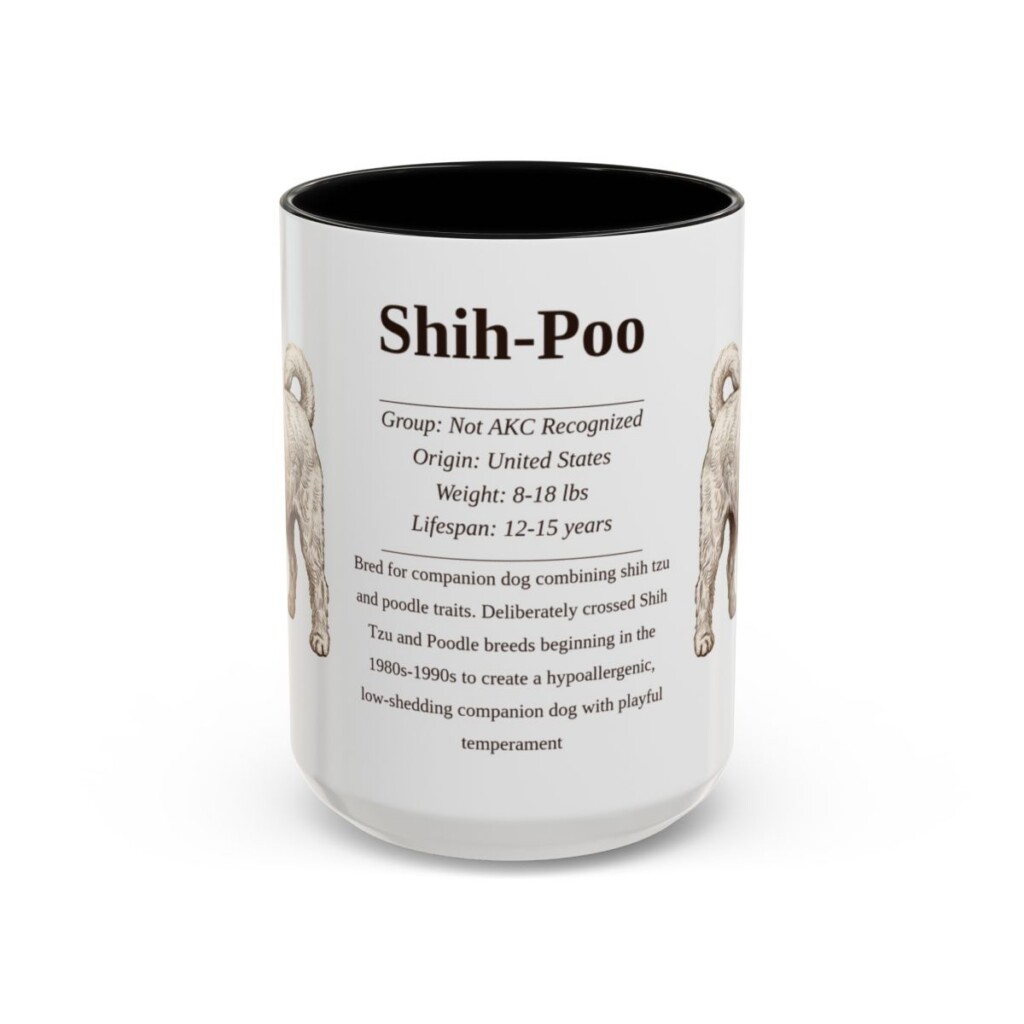 15oz Shih-Poo Mug, Black, front view