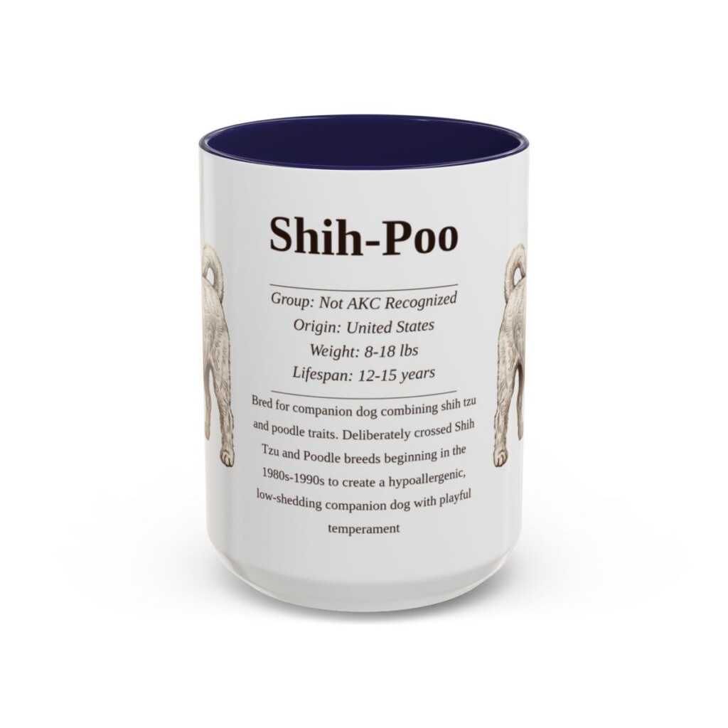 15oz Shih-Poo Mug, Navy, front view