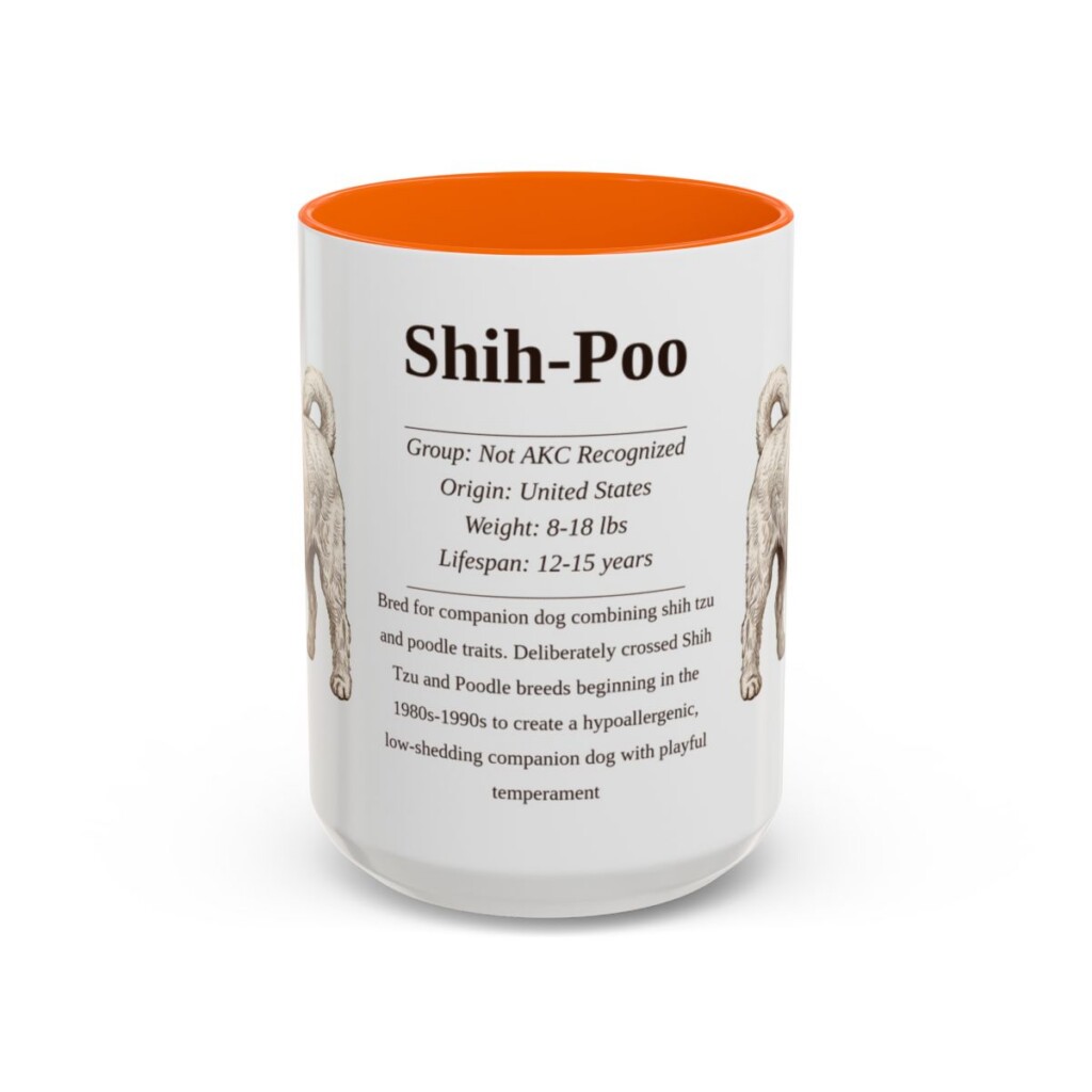 15oz Shih-Poo Mug, Orange, front view