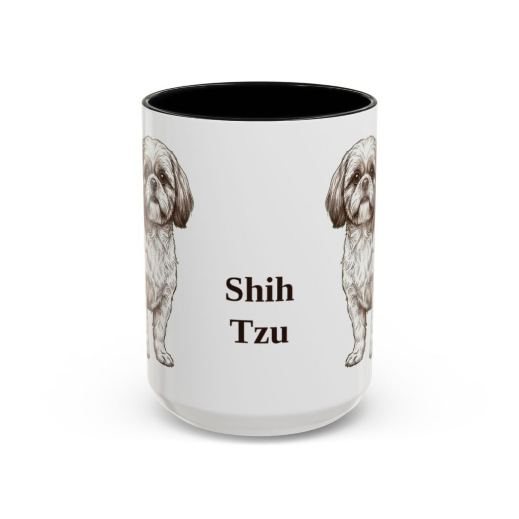 15oz Shih Tzu Mug, Black, front view