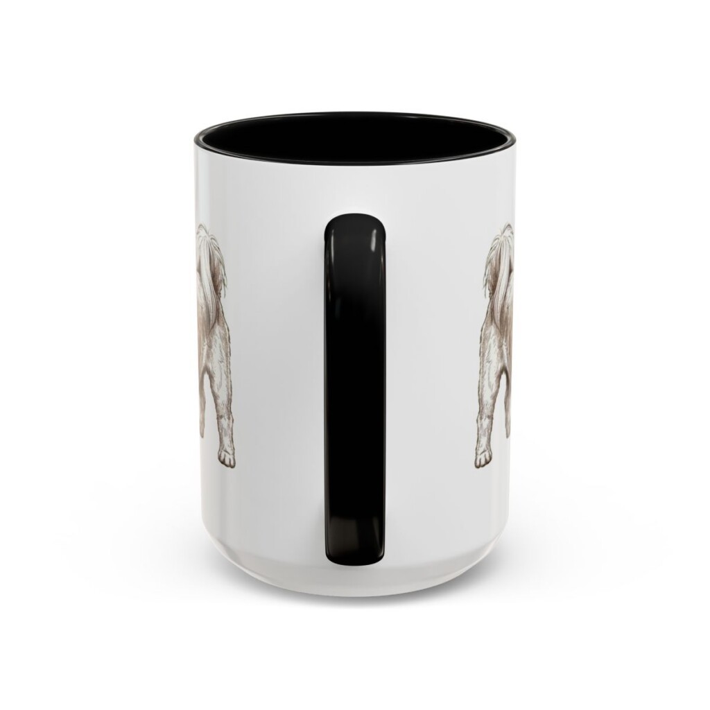 15oz Funny Shih Tzu Mug, Black, back view