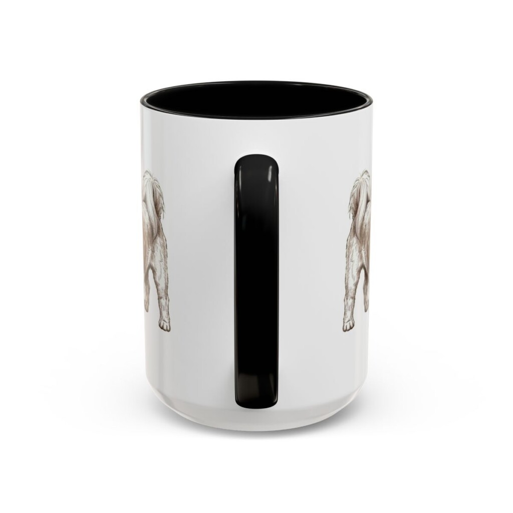 15oz Shih Tzu Latin Mug, Black, back view