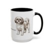 15oz Shih Tzu Latin Mug, Black, right side view