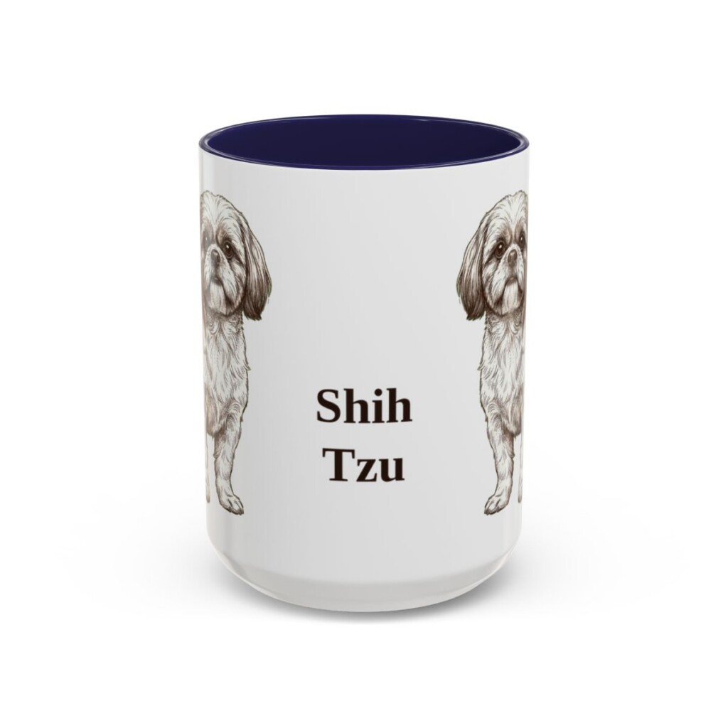 15oz Shih Tzu Mug, Navy, front view