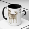 15oz Siberian Husky Mug, Black, lifestyle photo