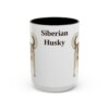 15oz Siberian Husky Mug, Black, front view