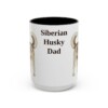 15oz-siberian-husky-mug-dad-black-front 15oz Siberian Husky Dog Dad Mug, Black, front view