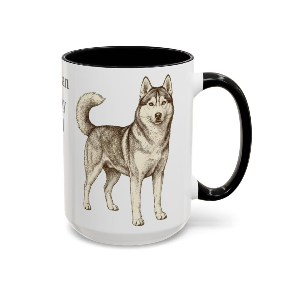 15oz-siberian-husky-mug-dad-black-right 15oz Siberian Husky Dog Dad Mug, Black, right side view