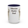 15oz-siberian-husky-mug-dad-navy 15oz Siberian Husky Dog Dad Mug, Navy, front view