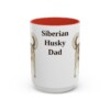 15oz-siberian-husky-mug-dad-red 15oz Siberian Husky Dog Dad Mug, Red, front view