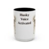 15oz Funny Siberian Husky Mug, Black, front view