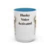 15oz Funny Siberian Husky Mug, Light Blue, front view