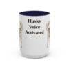 15oz Funny Siberian Husky Mug, Navy, front view