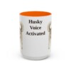 15oz Funny Siberian Husky Mug, Orange, front view
