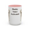 15oz Funny Siberian Husky Mug, Pink, front view